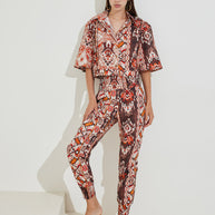Printed Pants with Elastic Waist