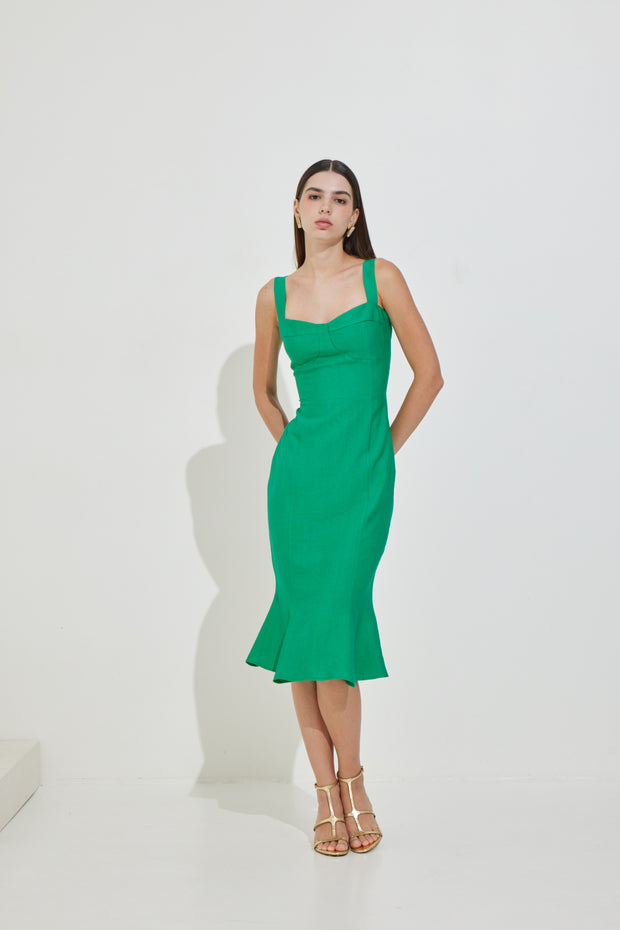 Φόρεμα σε Ίσια Γραμμή και Βολάν