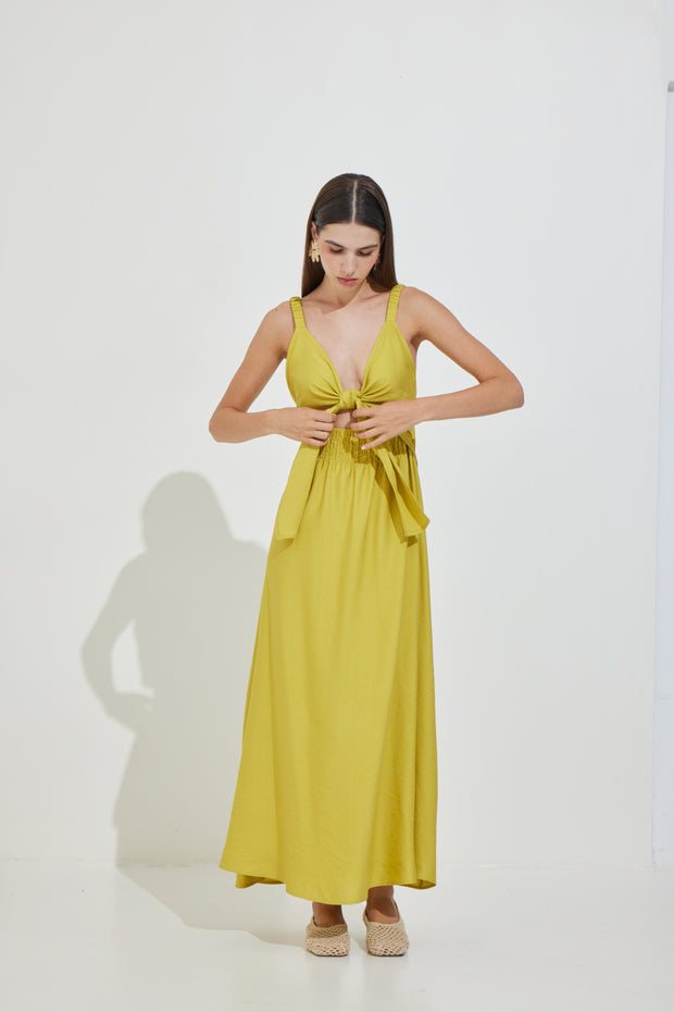 Μακρύ Φόρεμα με Δέσιμο Μπροστά