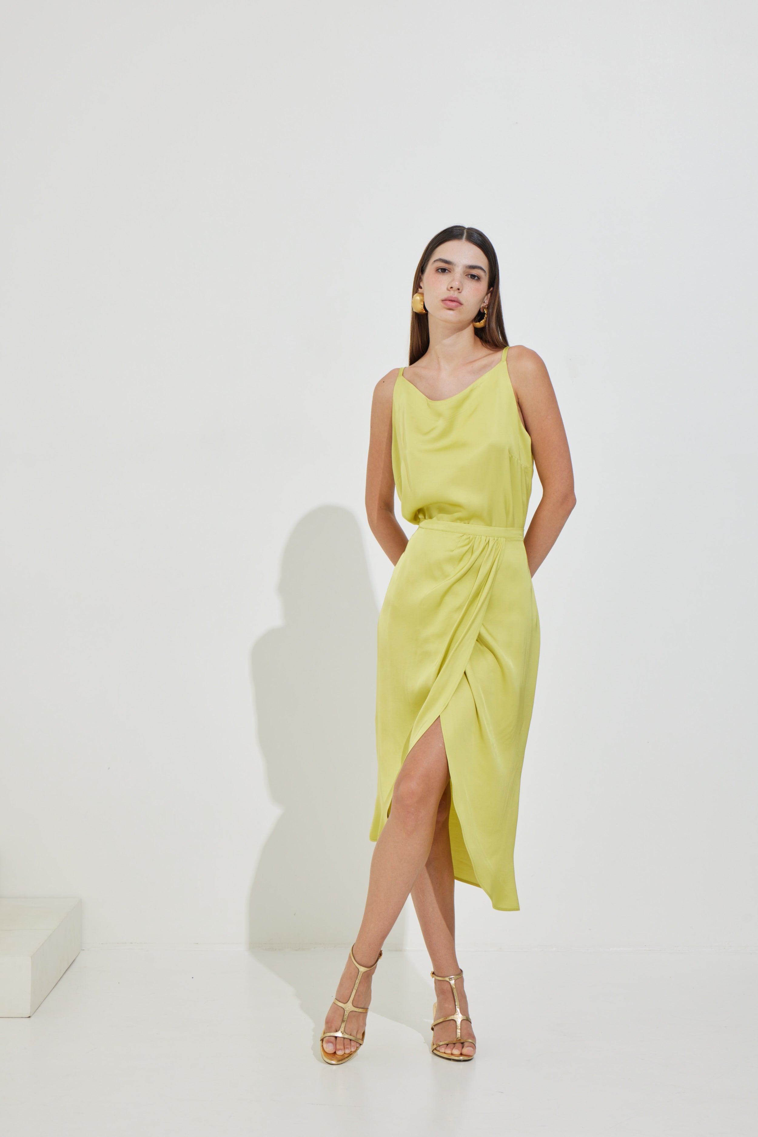 Midi Skirt with Ripped Detail