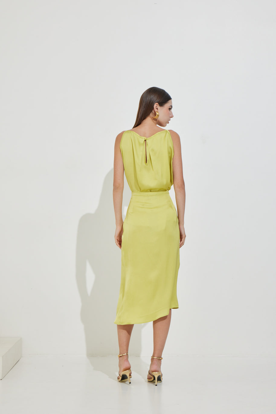 Midi Skirt with Ripped Detail