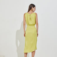 Midi Skirt with Ripped Detail