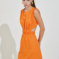Midi Dress with Open Back