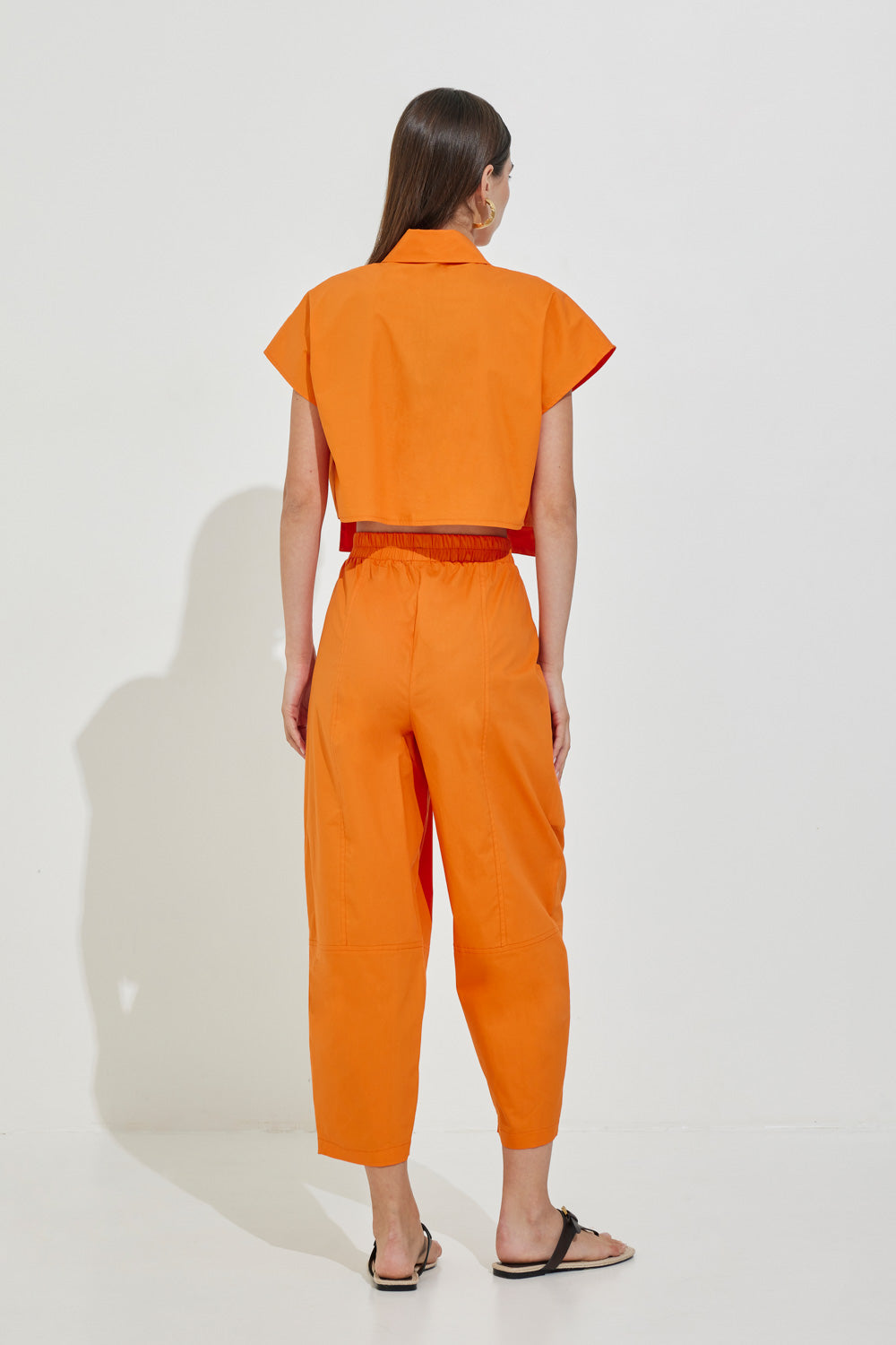High-Waisted Pants with Elastic