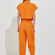 High-Waisted Pants with Elastic