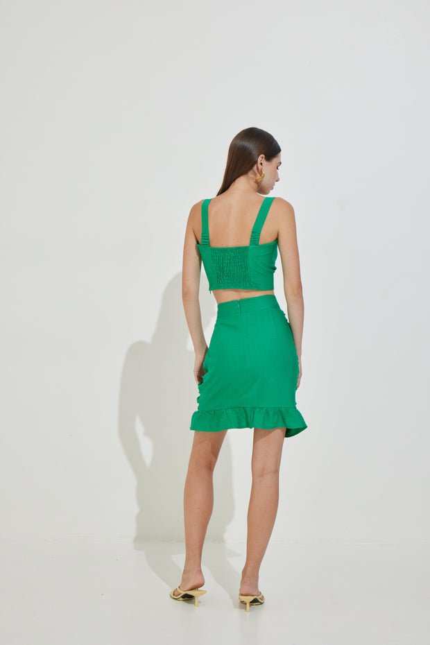 Short Skirt with Pleats and Ruffles