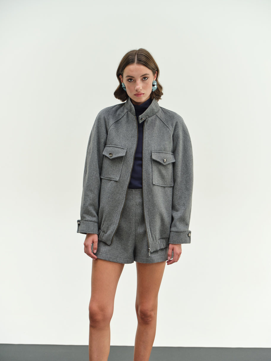 zipped wool jacket