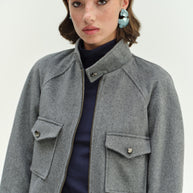 zipped wool jacket