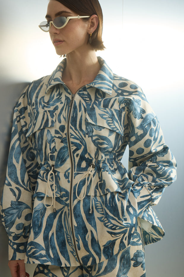 Blue printed jacket
