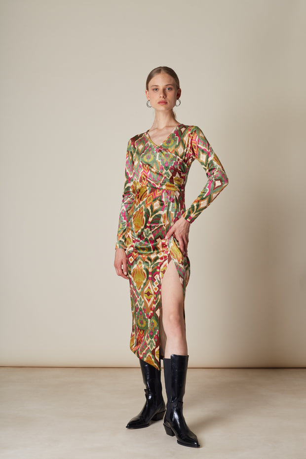 Velvet Dress with Opening