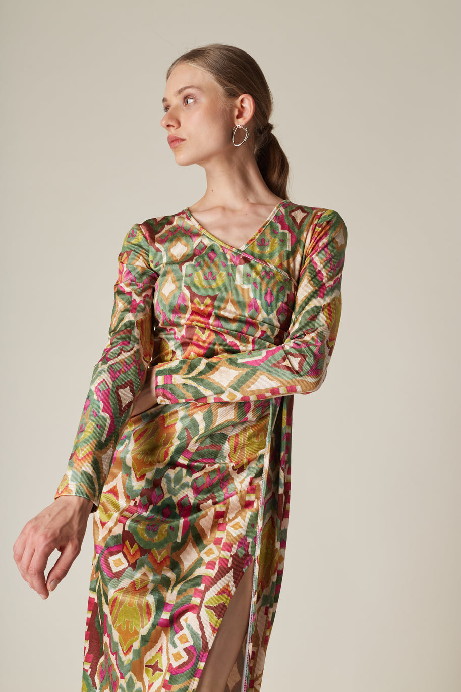 Velvet Dress with Opening