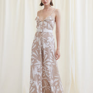 Long Beige White Dress