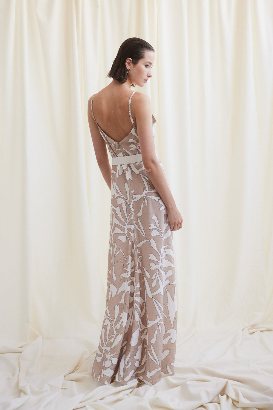 Long Beige White Dress