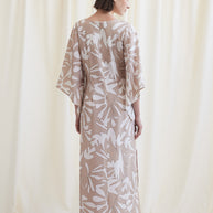 Long Dress with Sleeves Beige White