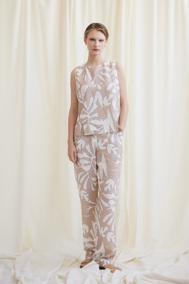 Παντελόνι Μπεζ Φλοράλ