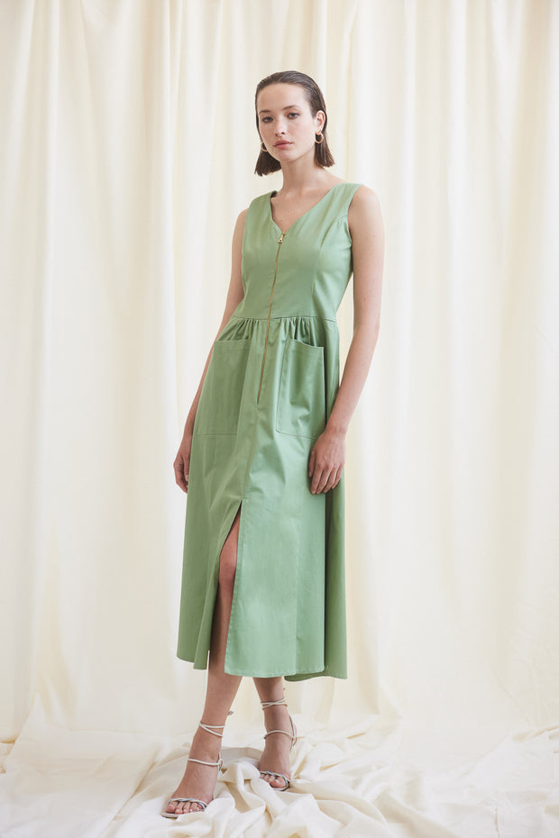 Midi Φόρεμα με Φερμουάρ