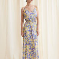 Long Dress Light Blue Yellow