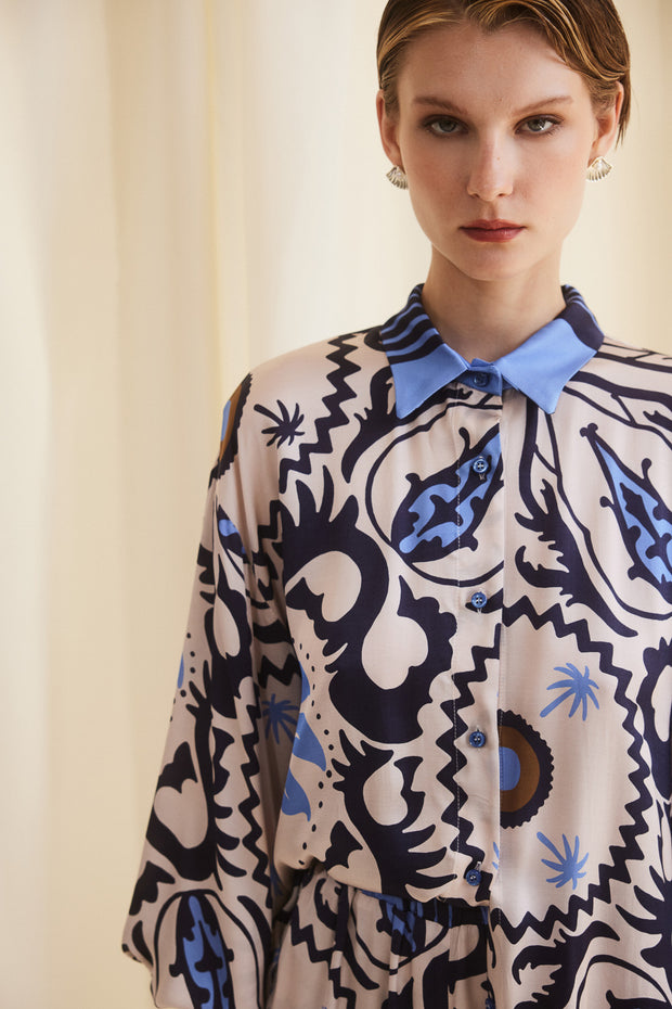 Two-tone Patterned Shirt