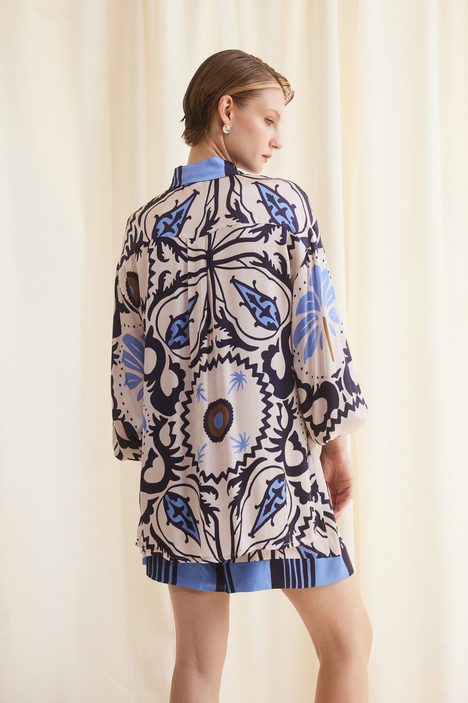 Two-tone Patterned Shirt