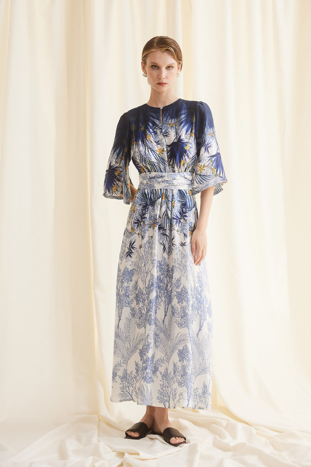 Dress With Leaves Pattern