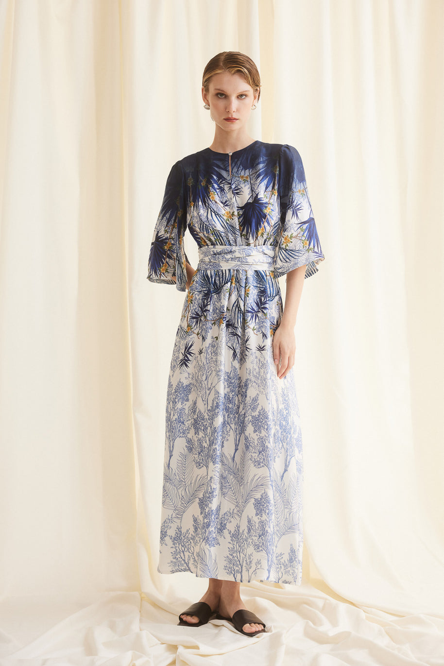 Dress With Leaves Pattern