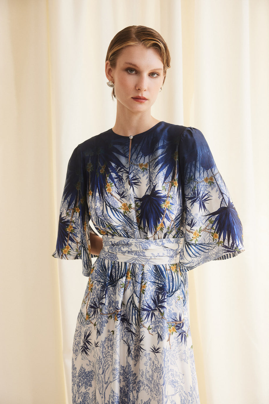 Dress With Leaves Pattern
