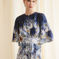 Dress With Leaves Pattern