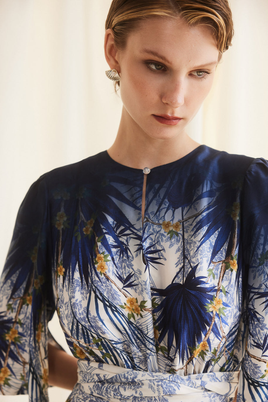 Dress With Leaves Pattern