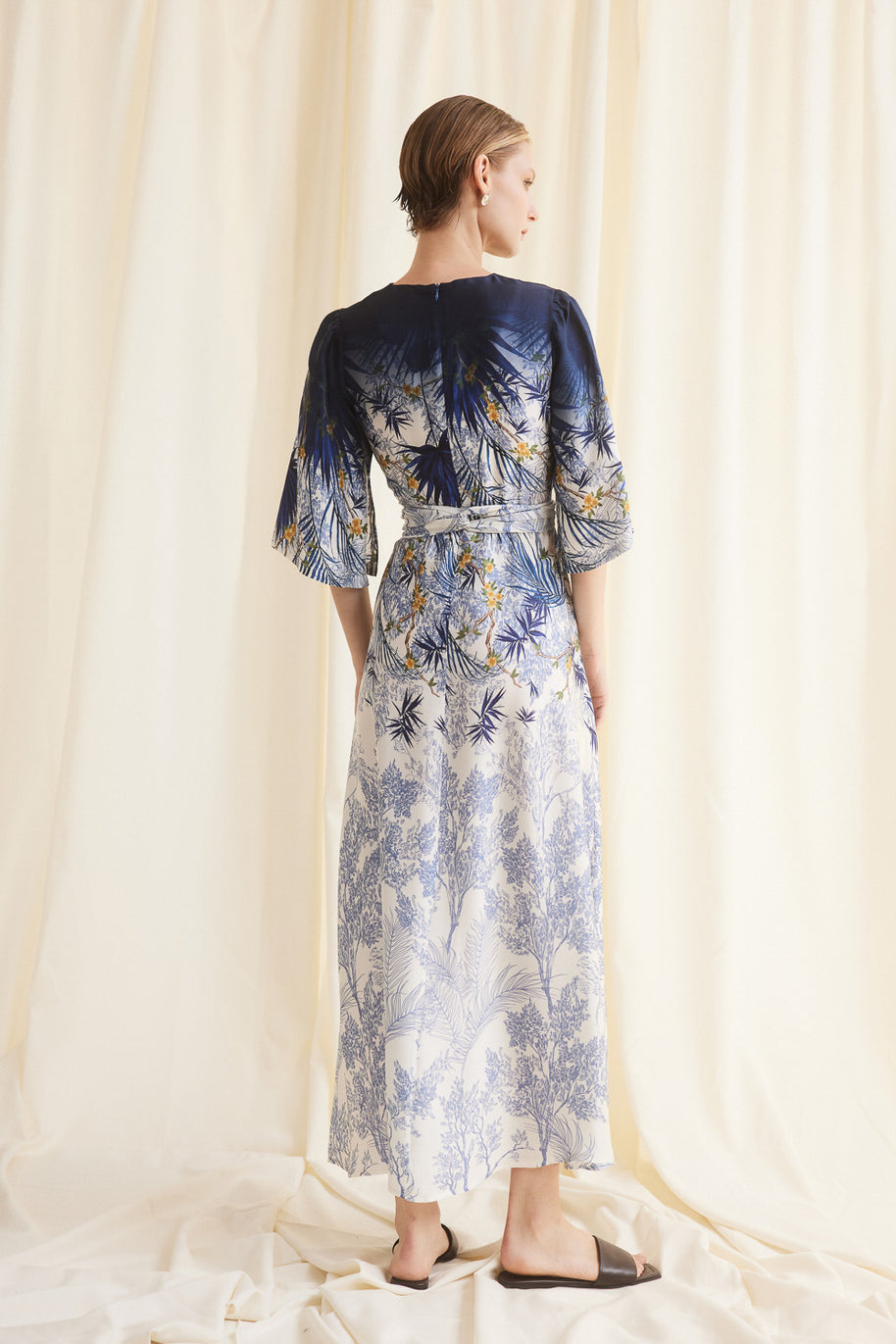 Dress With Leaves Pattern