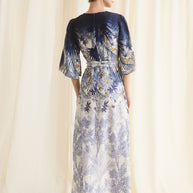 Dress With Leaves Pattern