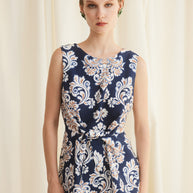 Patterned Top with Front Tie