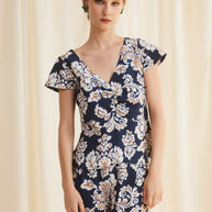 Blue Patterned Blouse