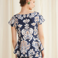 Blue Patterned Blouse