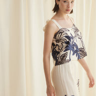 Short Blouse with Flowers