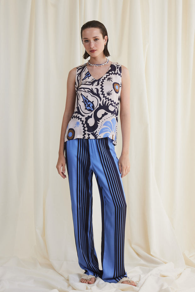 Patterned Sleeveless Top