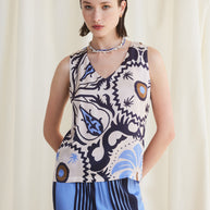 Patterned Sleeveless Top