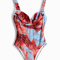 Printed one piece swimwear 