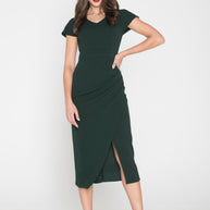 Midi Φόρεμα με Σκίσιμο Στο Τελείωμα