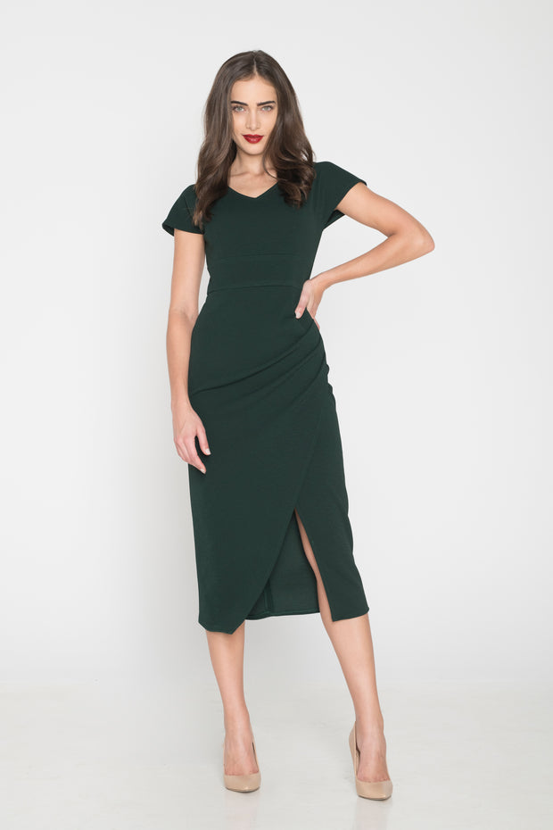 Midi Φόρεμα με Σκίσιμο Στο Τελείωμα