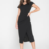 Midi Φόρεμα με Σκίσιμο Στο Τελείωμα