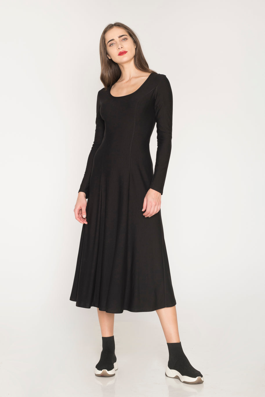 Midi Dress With Long Sleeves