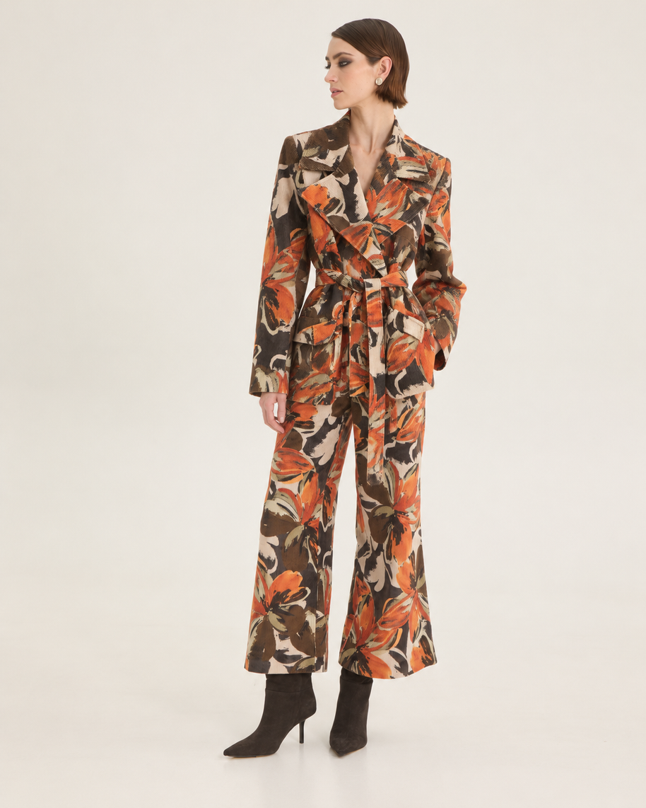 Corduroy printed blazer