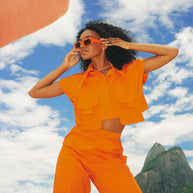 High-Waisted Pants with Elastic