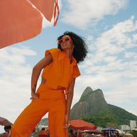High-Waisted Pants with Elastic