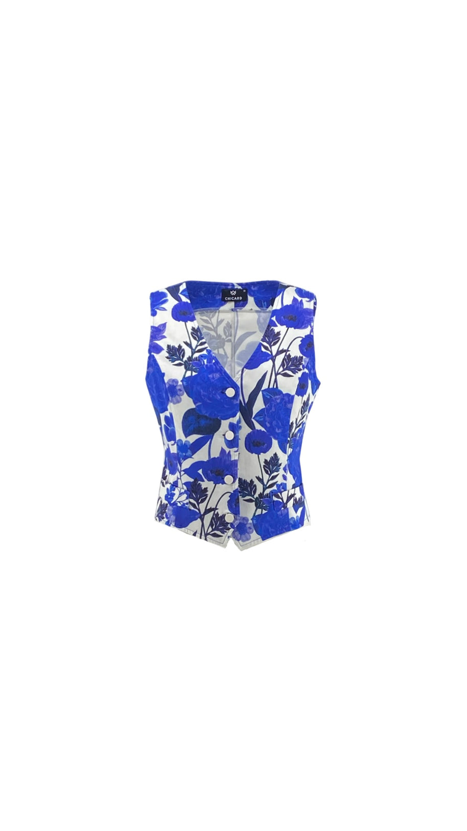 Blue Floral Vest