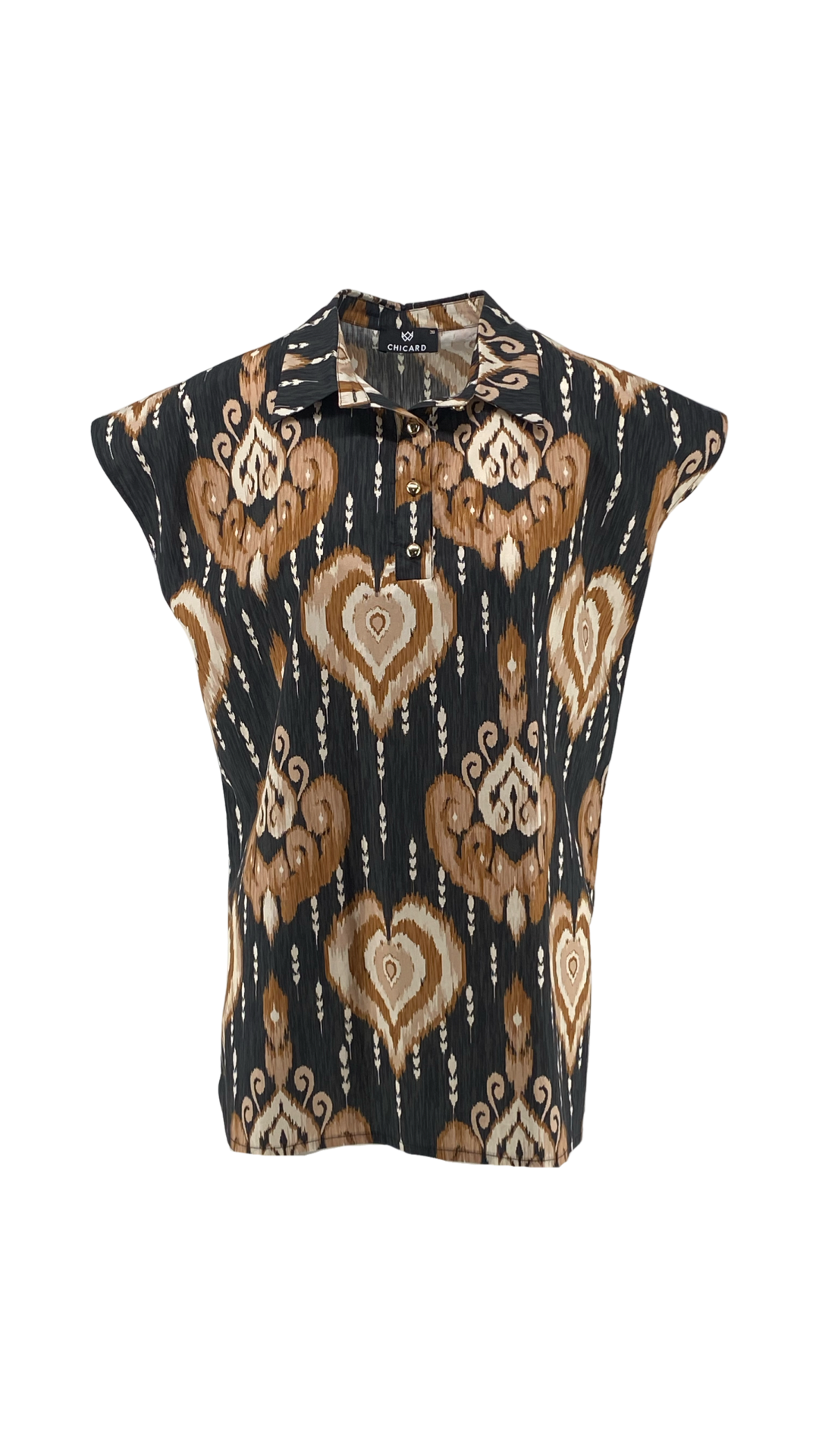 Blouse with Brown/Black Pattern