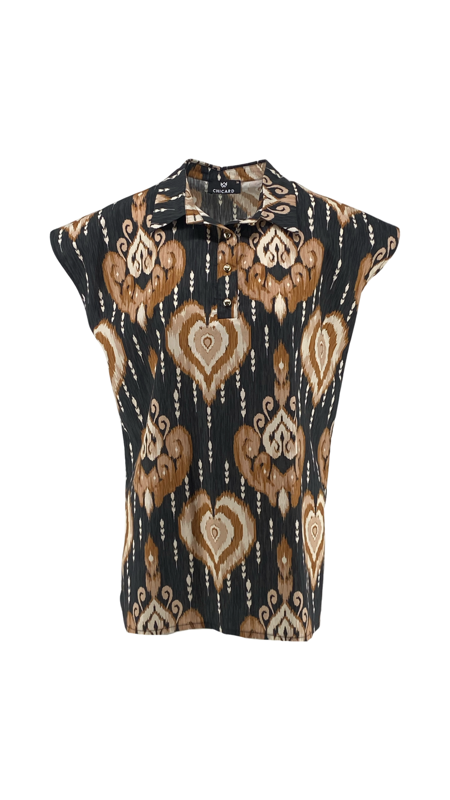Blouse with Brown/Black Pattern