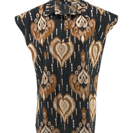 Blouse with Brown/Black Pattern
