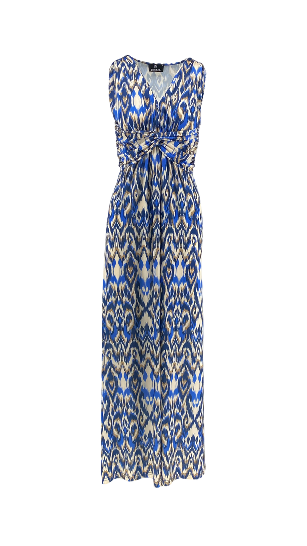 Μακρύ Ελαστικό Φόρεμα με Σχέδια