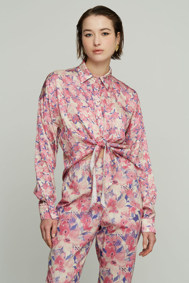 Satin Floral Shirt